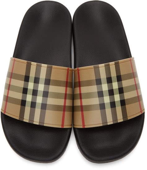 burberry furley check slides archive beige|Buy Burberry Furley Check Slide 'Archive Beige' .